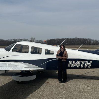 Our newest Flight Instructor after her first flight in N4TH