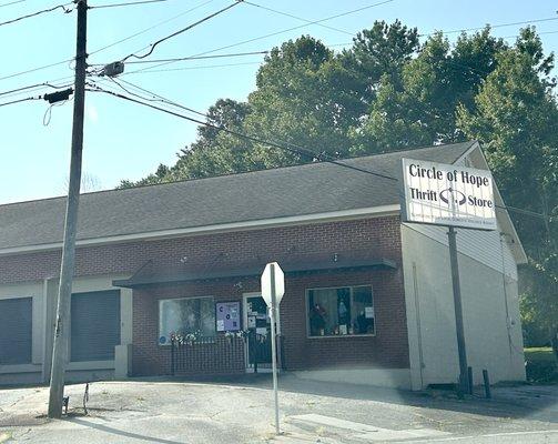 The front of our Cornelia Thrift Store! New signage is coming SOON!