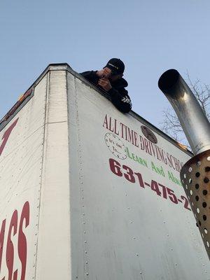 Student repairing truck for a road test because school refused to fix their equipment.