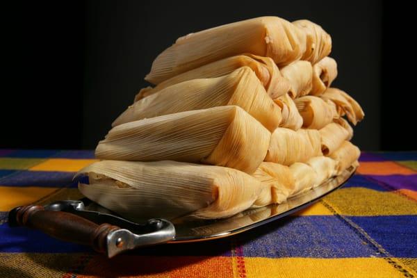 Our tamales are hand wrapped in a cork husk for authenic flavor and quality in product.