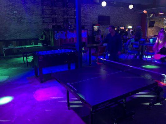 Ping pong, darts, beer pong, Dj.