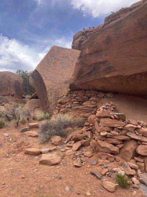 Rock shelter about 1.5 miles in