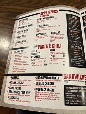 Menu inside