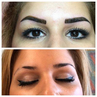 Microblading and shading before and after