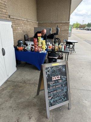 Menu board with stand