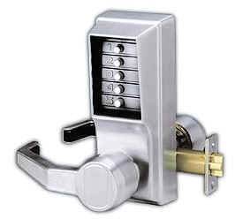 Push button keyless entry lever