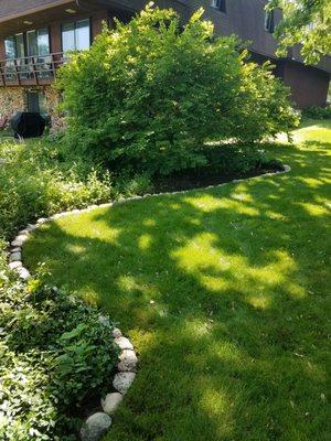 Granite cobble edging.