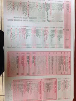 Inside of menu.