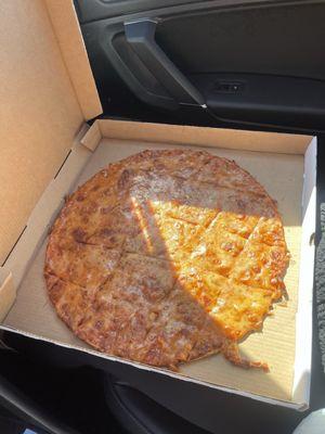 Extra large cheese pizza