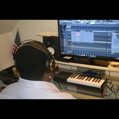 Young beat producers working on music at our studio.