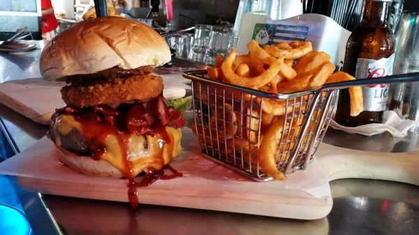 Jack Daniels Burger with Curlies!