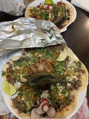 Asada/Pastor tacos