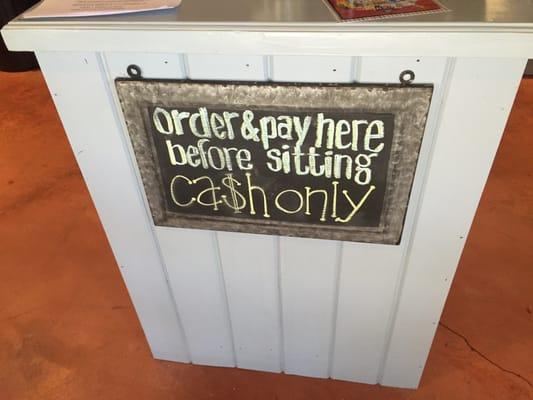 Cash only, but they have an ATM onsite.