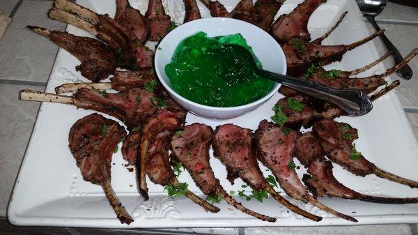 Savory lamb chops with Lynn's special mint jelly