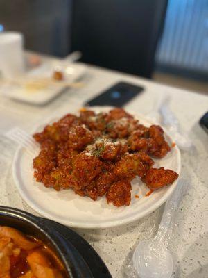 Gochujang spicy popcorn chicken