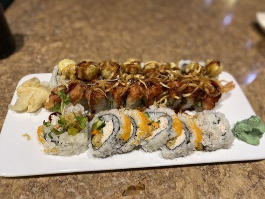 Pearls on the Beach, Spider Roll , Heaven of Tuna Roll.