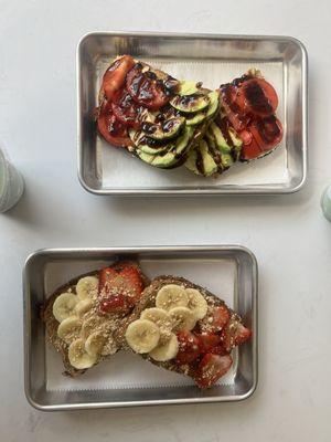 Avo Tom on top and Sweet Toast on the bottom. They were both amazing! Perfectly toasted bread and the flavors were just right