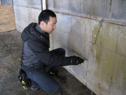 Foundation crack inspection in Kentwood Michigan