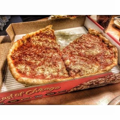 Deep dish sausage pizza from East of Chicago.