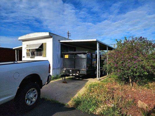 11 yard dumpster rental. Merced, CA trailer park cleanout.