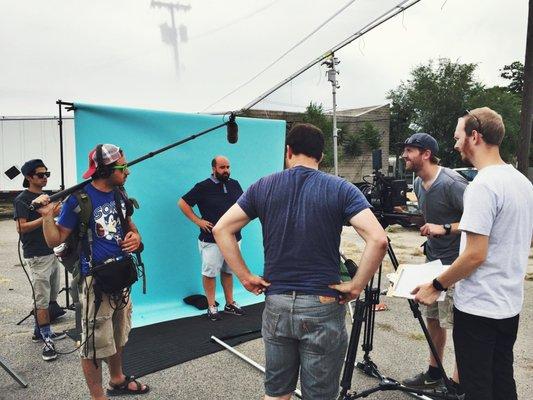 Big Door on Set