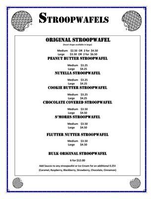 Stroopwafel Menu