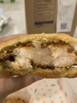 Uncooked chicken but putting aside that doesn't this look like a chick fila sandwich? Well that would have been cheaper...