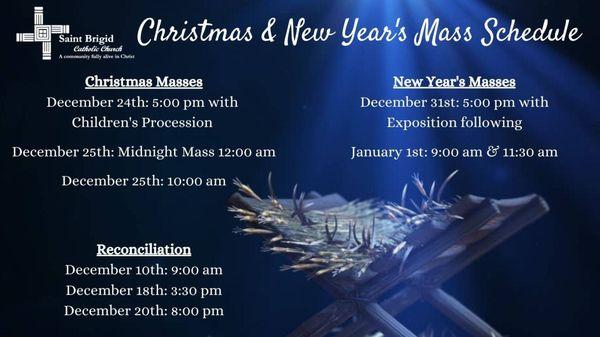 Christmas 2022 Mass schedule