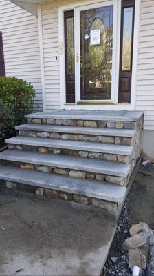 Stone Front Steps Installation in Boxford, MA