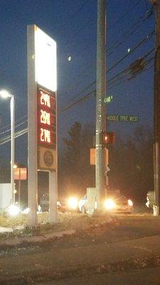 Sign and street corner, sorry about the crap photo.