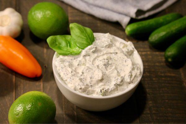 Tzatziki dip made in house