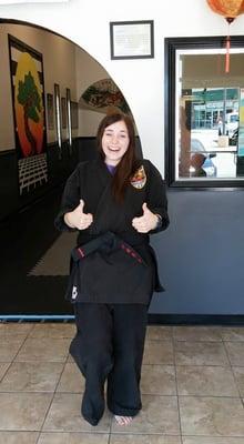 Sensei Emily giving us 2 thumbs up.