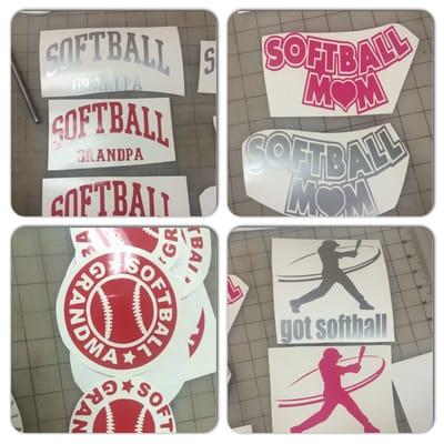 Softball decals, we do any logo any color.