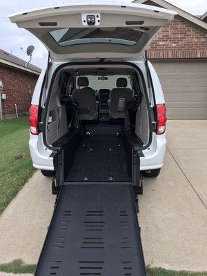 ADA compliant wheelchair van interior.