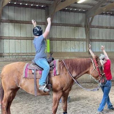 Stretching is an important way to learn how to be comfortable riding