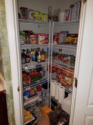 Finish Pantry Organization from top to bottom.