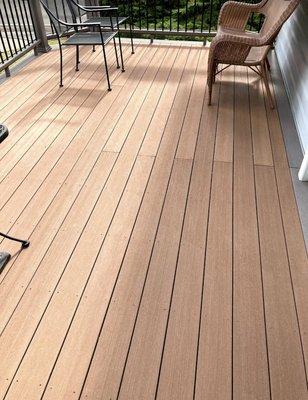 Deck after pressure washing.