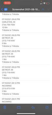 This is the phone calls from Thompson towing .