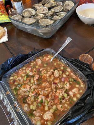 Ceviche de camaron crudo