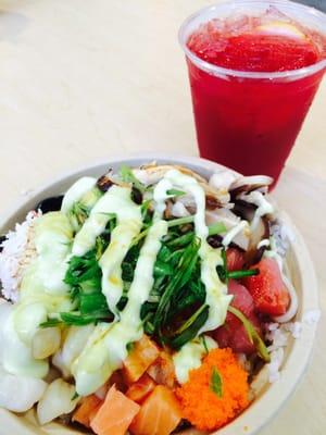 Signature wasabi Bowl & Pomegranate Lemonade. Yum!