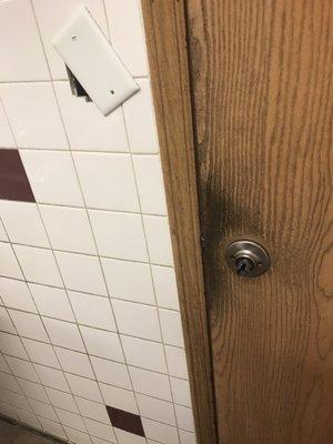 Broken men's room door