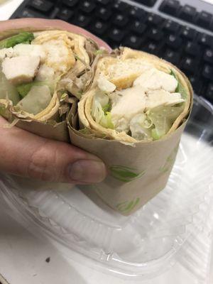 Hilariously small Chicken Cesar Wrap ($7.50) that was mostly croutons.