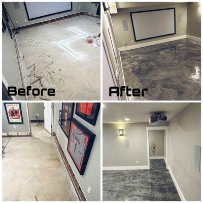 Epoxy flooring in the basement- Interior epoxy