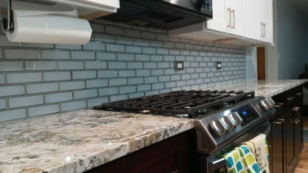 Beautiful glass backsplash