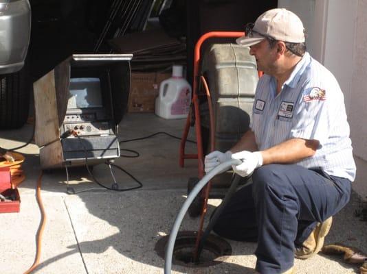 Sewer camera inspection.