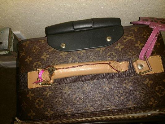 Broken suitcase handle