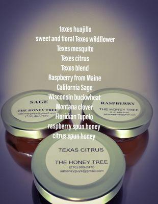 A menu for our very unique honeys that you can buy on our store, or contact us through email or text for any inquiries you might have.