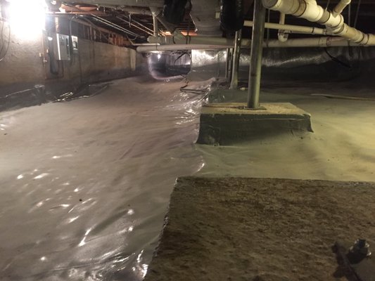 Any shape or size of crawlspace can be permanently encapsulated with a seamless liner