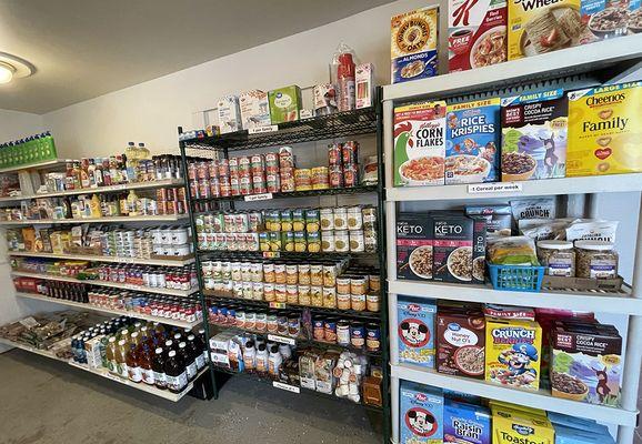 Interior of the food pantry.