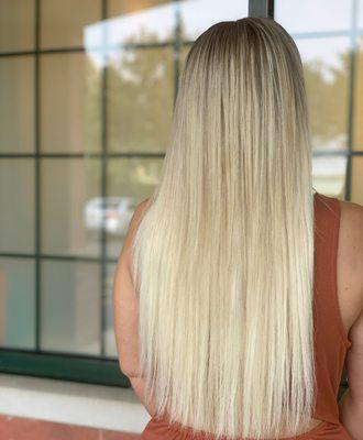 I blend your extensions flawlessly so you can even wear them straight!